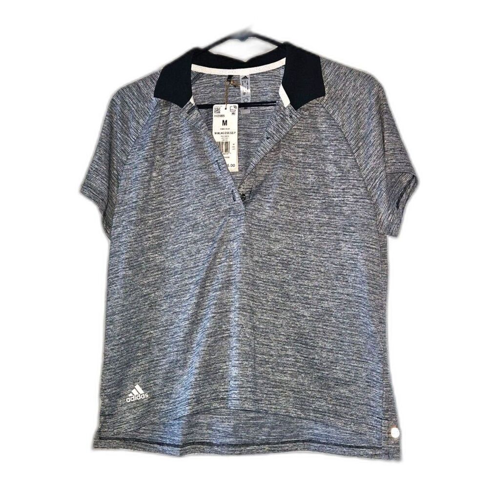 ADIDAS Women's Golf Tennis Collar Short Sleeve Shirt Size Medium NWT
